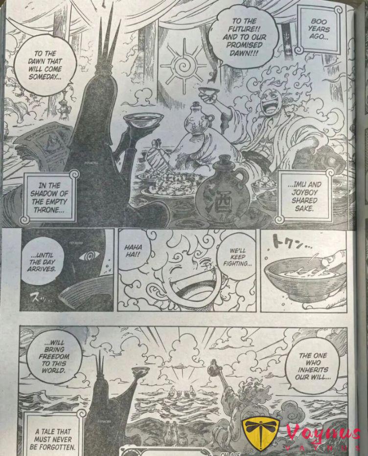 海賊王1185話:伊姆大人和喬伊波伊喝酒聊天,布魯克是戴維一族