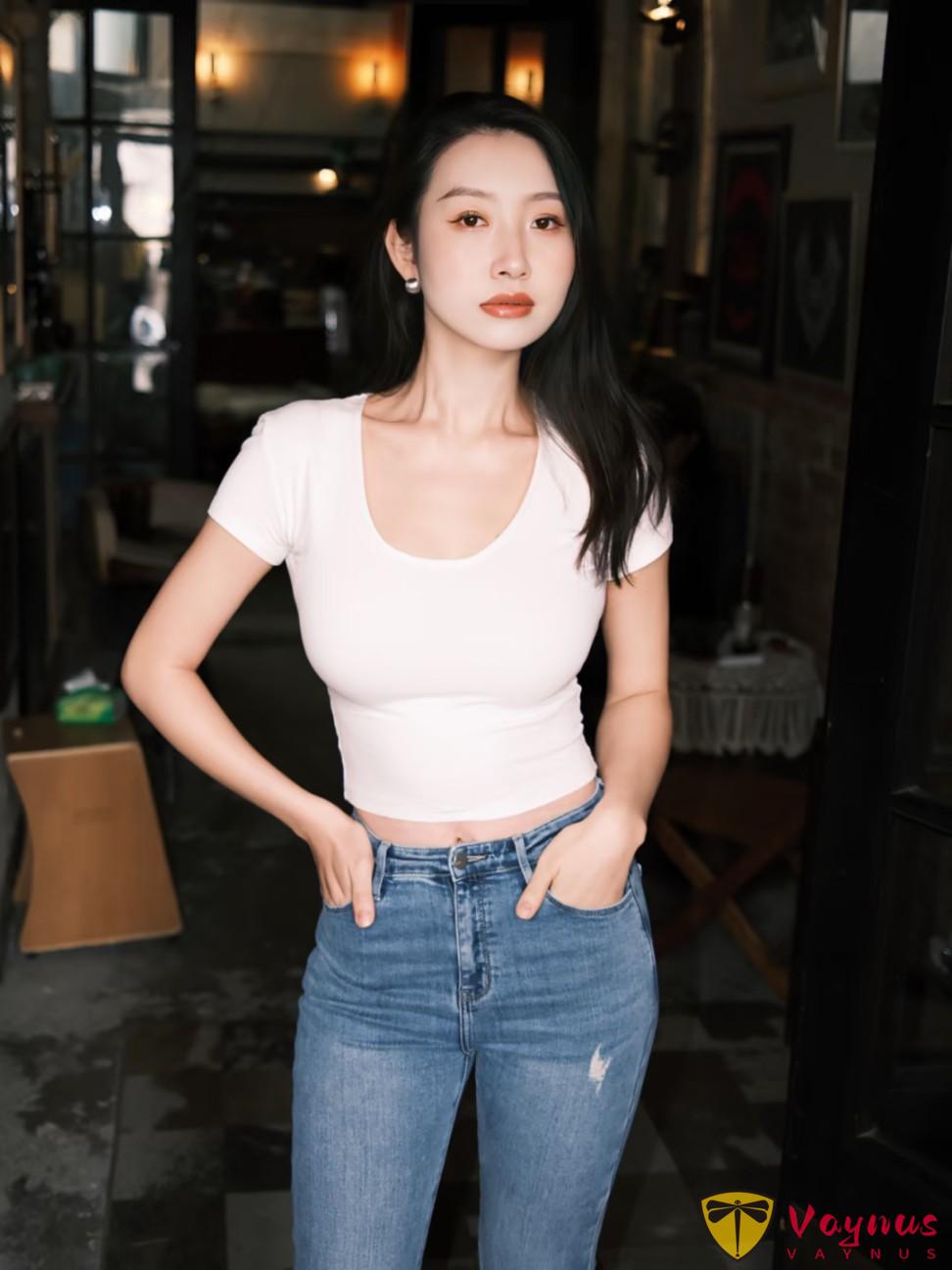 喇叭牛仔裤拍照姿势，一秒穿出港风复古感，巨显腿长S曲线