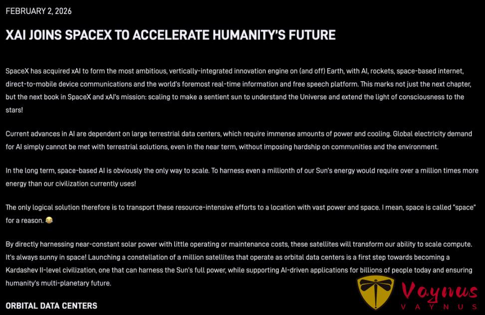 马斯克又左手倒右手了：SpaceX收购xAI，地球不够用，算力上太空