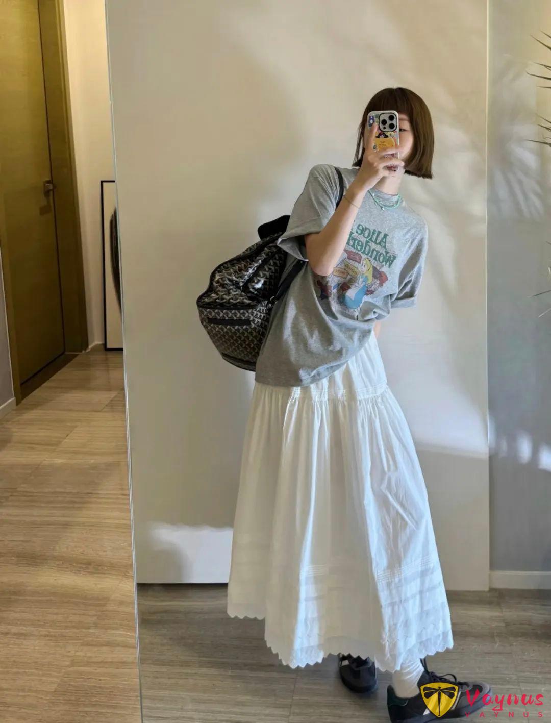 白色半裙穿搭灵感