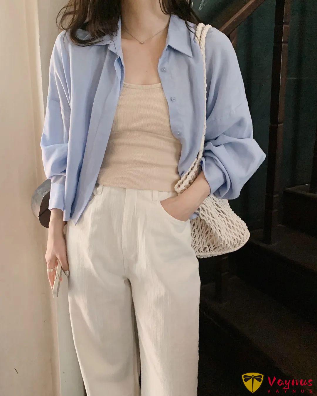 短款亚麻衬衫怎么搭